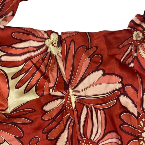 Loft Babydoll Slip Dress | 8 | Silk Blend Floral | Forest Fairy Whimsy Coquette - Picture 6 of 11